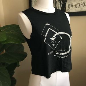 Brand new never worn crop top black/white